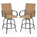 2 Pieces 360 Rotating Bar Stool Set with Armrests for Patio by LJGDeals