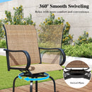 2 Pieces 360 Rotating Bar Stool Set with Armrests for Patio by LJGDeals