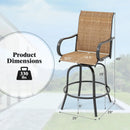 2 Pieces 360 Rotating Bar Stool Set with Armrests for Patio by LJGDeals