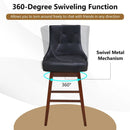 2 Pieces 29 Inch Pub Height Swivel Upholstered Bar Stools with Wood Legs-29 inches by LJGDeals