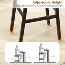 Bar Stools Set of 2 with PU Leather Upholstered Saddle Seat and Footrest-Brown by LJGDeals