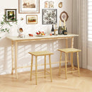 25.5 Inch Bar Stools Set of 2 with Footrest-Natural by LJGDeals