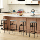 Bar Stools Set of 2 with Sturdy Metal Frame and Footrest by LJGDeals