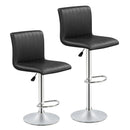 Bar Stools Set of 2 Adjustable Swivel Barstools with Back and Footrest by DirectDeals