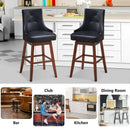 2 Pieces 29 Inch Pub Height Swivel Upholstered Bar Stools with Wood Legs-29 inches by LJGDeals