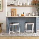 29 Inch Bar Stool Set of 2 with Padded Seat Cushions and Wood Legs-29 inches by LJGDeals