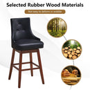 2 Pieces 29 Inch Pub Height Swivel Upholstered Bar Stools with Wood Legs-29 inches by LJGDeals