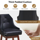 2 Pieces 29 Inch Pub Height Swivel Upholstered Bar Stools with Wood Legs-29 inches by LJGDeals