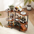 3-Tier Liquor Bar Table with Stemware Racks and Storage Shelves by LJGDeals