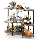 3-Tier Liquor Bar Table with Stemware Racks and Storage Shelves by LJGDeals