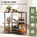 3-Tier Liquor Bar Table with Stemware Racks and Storage Shelves by LJGDeals