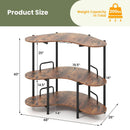 3-Tier Liquor Bar Table with Stemware Racks and Storage Shelves by LJGDeals