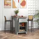 Counter Height Bar Table with Storage Cabinet and Drawer by LJGDeals