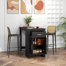 Counter Height Bar Table with Storage Cabinet and Drawer by LJGDeals