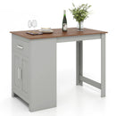 Counter Height Bar Table with Storage Cabinet and Drawer by LJGDeals