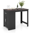 Counter Height Bar Table with Storage Cabinet and Drawer by LJGDeals