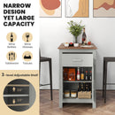 Counter Height Bar Table with Storage Cabinet and Drawer