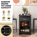 Counter Height Bar Table with Storage Cabinet and Drawer