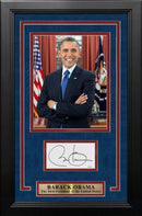 Barack Obama 44th President of the United States Autographed Framed Cut Signature Photo Collage by Dynasty Sports & Framing