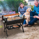 Barbecue Charcoal Grills with Wind Guard Seasoning Racks-Black by LJGDeals