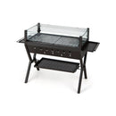 Barbecue Charcoal Grills with Wind Guard Seasoning Racks-Black by DirectDeals