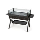 Barbecue Charcoal Grills with Wind Guard Seasoning Racks-Black by LJGDeals