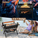 Barbecue Charcoal Grills with Wind Guard Seasoning Racks-Black by DirectDeals