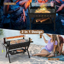 Barbecue Charcoal Grills with Wind Guard Seasoning Racks-Black by LJGDeals