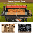 Barbecue Charcoal Grills with Wind Guard Seasoning Racks-Black by DirectDeals