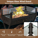 Barbecue Charcoal Grills with Wind Guard Seasoning Racks-Black by LJGDeals