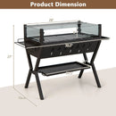 Barbecue Charcoal Grills with Wind Guard Seasoning Racks-Black by LJGDeals