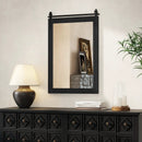 Rustic Wood Frame Barn Door Style Farmhouse Wall Mirror by LJGDeals