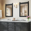 Rustic Wood Frame Barn Door Style Farmhouse Wall Mirror by LJGDeals
