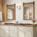 Rustic Wood Frame Barn Door Style Farmhouse Wall Mirror by LJGDeals