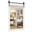Rustic Wood Frame Barn Door Style Farmhouse Wall Mirror by LJGDeals