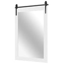 Rustic Wood Frame Barn Door Style Farmhouse Wall Mirror by LJGDeals