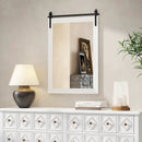 Rustic Wood Frame Barn Door Style Farmhouse Wall Mirror by LJGDeals