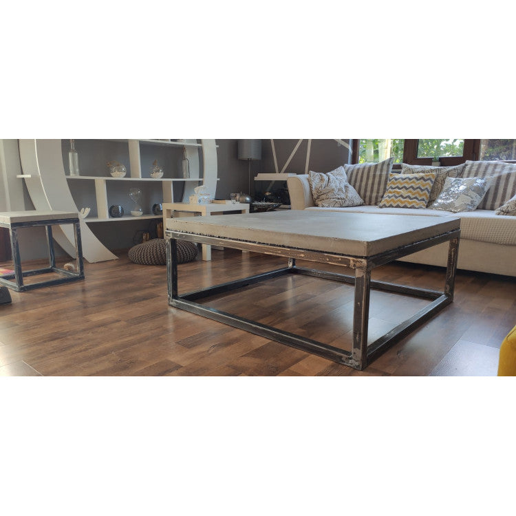 Barocco Acheron Design Modern Coffee Table With Metal Legs - (W)35.5" (L)35.5" (H)12"