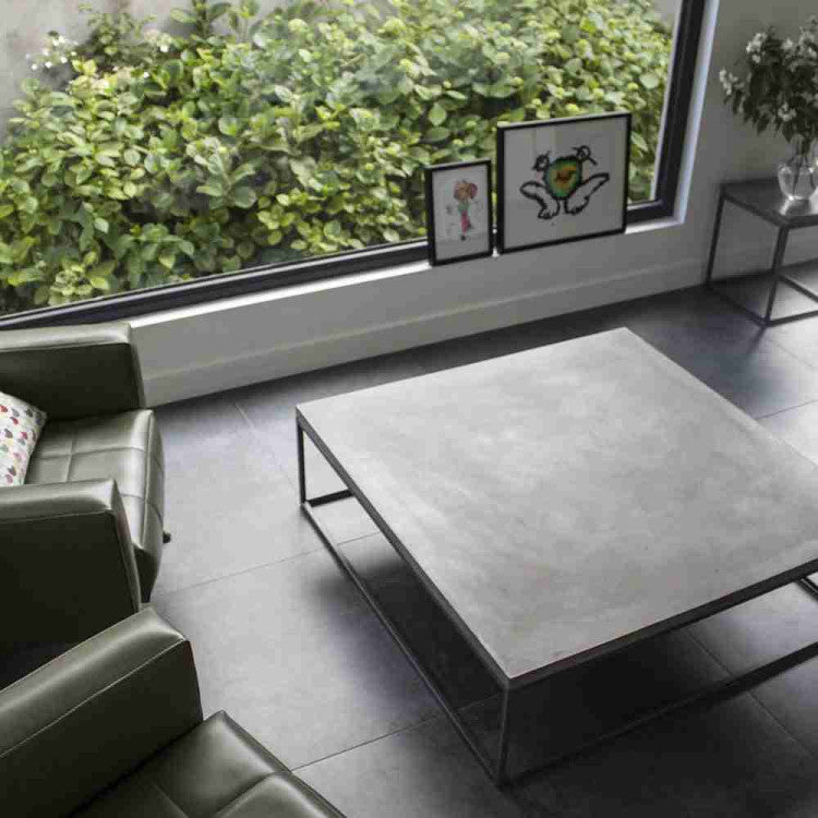 Barocco Acheron Design Modern Coffee Table With Metal Legs - (W)35.5" (L)35.5" (H)12"