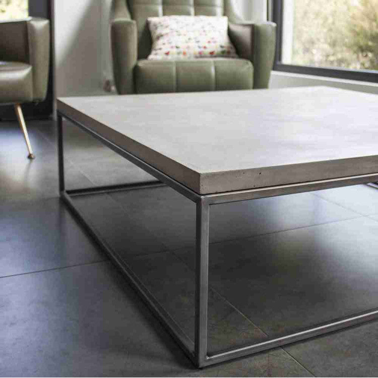 Barocco Acheron Design Modern Coffee Table With Metal Legs -(W)47" (L)31.5" (H)12"