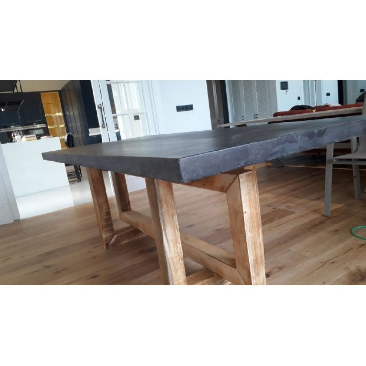 Lightweight Concrete Rectangular Dining Table 47 by 138 Inches Modern Industrial, photo 10 of 32