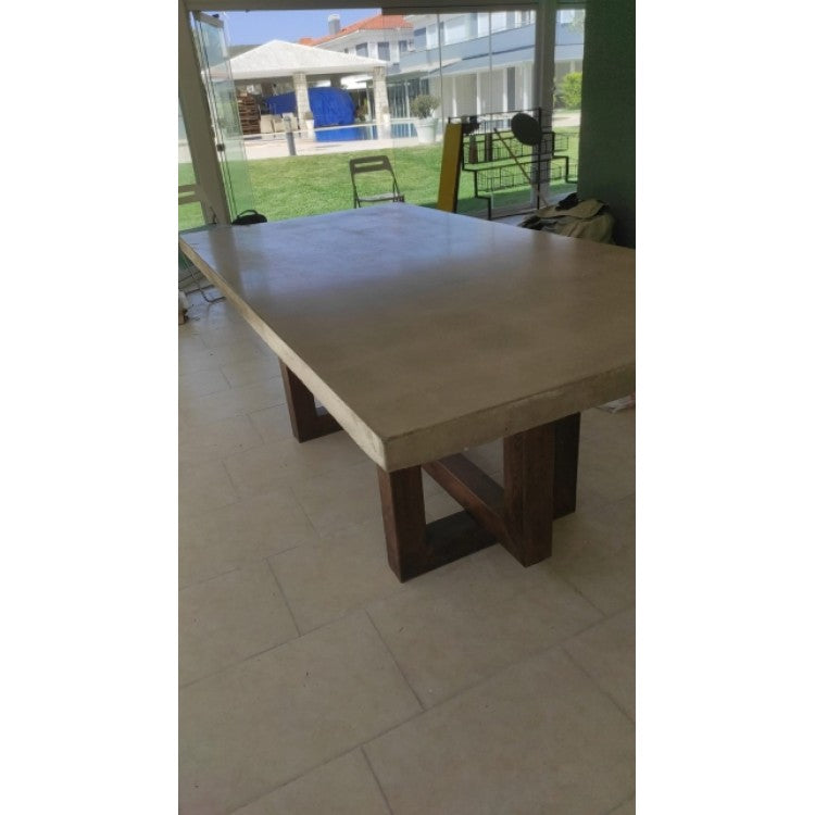 Lightweight Concrete Rectangular Dining Table 47 by 138 Inches Modern Industrial, photo 17 of 32