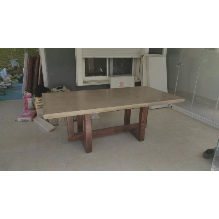 Lightweight Concrete Rectangular Dining Table 47 by 138 Inches Modern Industrial, photo 18 of 32