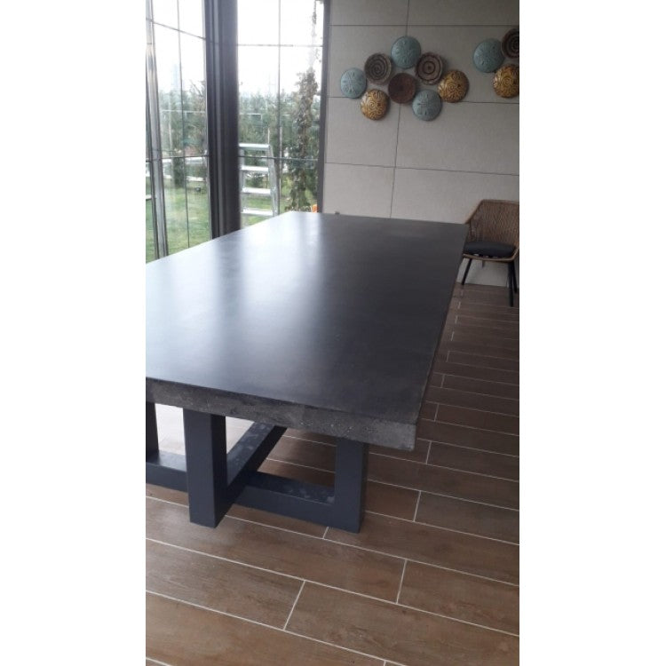 Lightweight Concrete Rectangular Dining Table 47 by 138 Inches Modern Industrial, photo 19 of 32