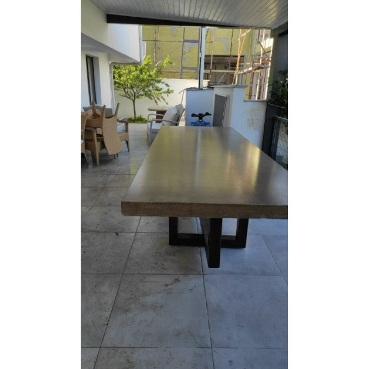 Lightweight Concrete Rectangular Dining Table 47 by 138 Inches Modern Industrial, photo 20 of 32