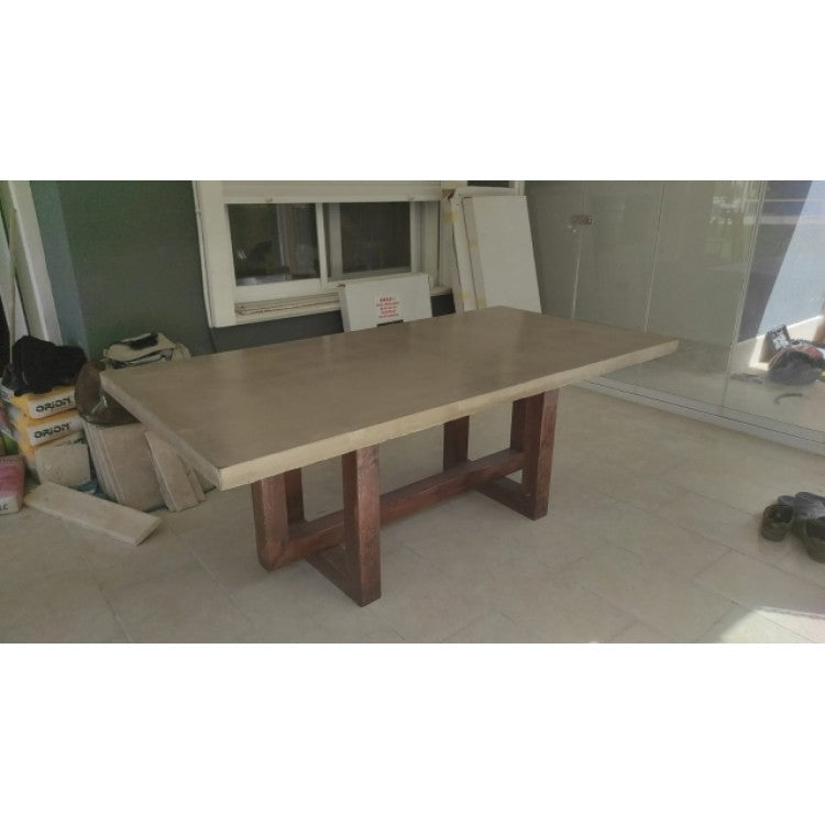 Lightweight Concrete Rectangular Dining Table 47 by 138 Inches Modern Industrial, photo 23 of 32