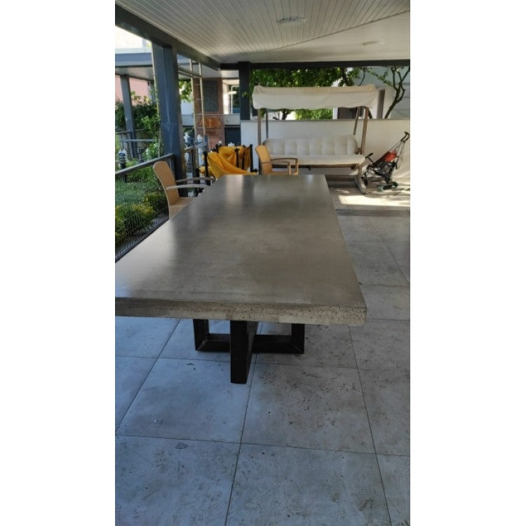 Lightweight Concrete Rectangular Dining Table 47 by 138 Inches Modern Industrial, photo 24 of 32