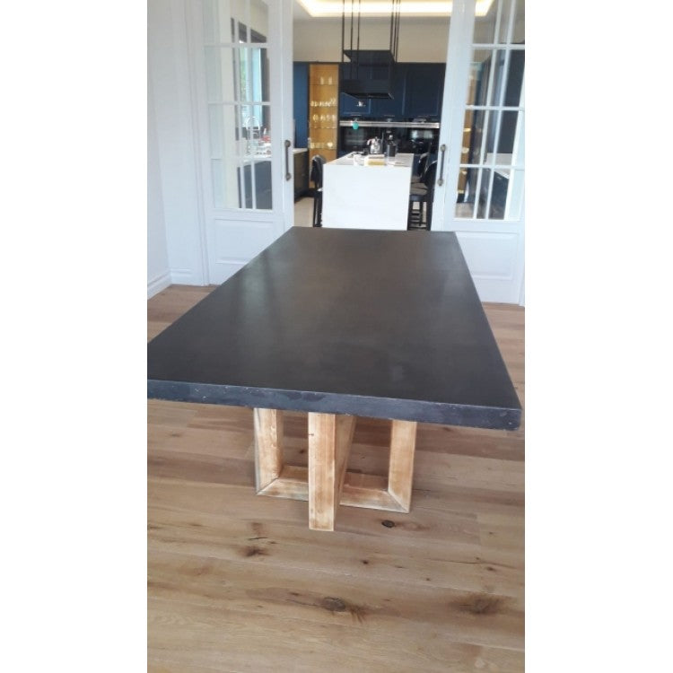 Lightweight Concrete Rectangular Dining Table 47 by 138 Inches Modern Industrial, photo 2 of 32