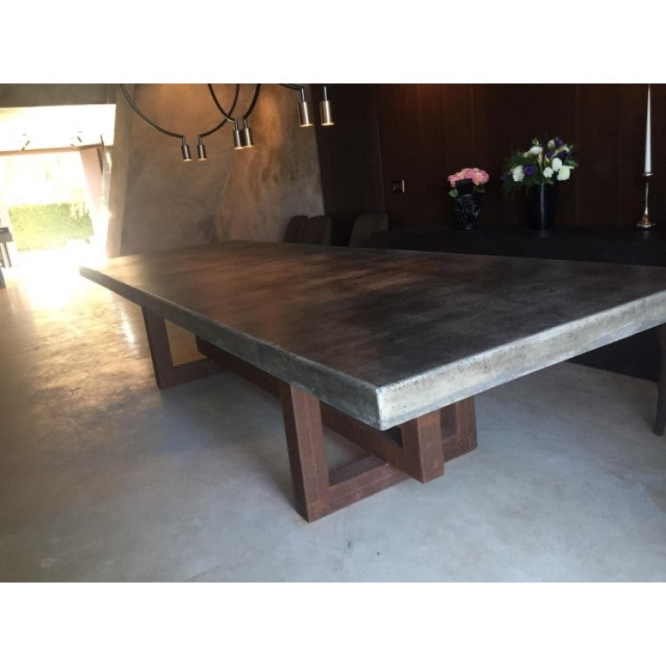 Lightweight Concrete Rectangular Dining Table 47 by 138 Inches Modern Industrial, photo 25 of 32