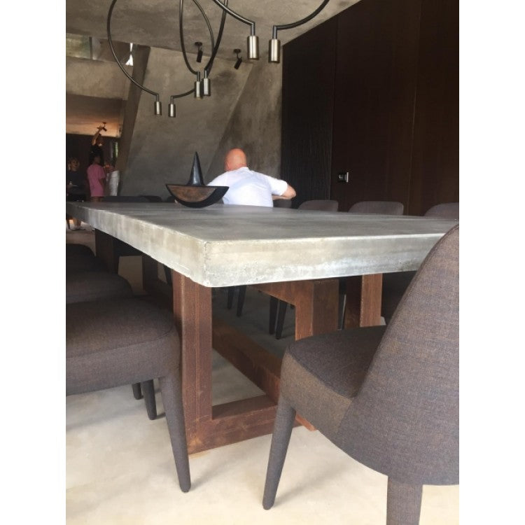 Lightweight Concrete Rectangular Dining Table 47 by 138 Inches Modern Industrial, photo 26 of 32